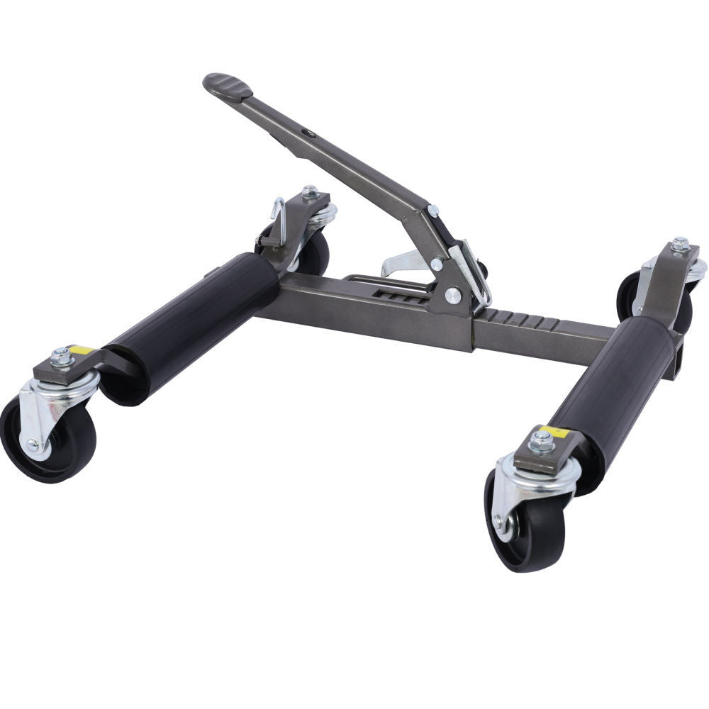 2-in-1 Hydraulic Car Skates: Effortlessly Position Your Vehicle with Wheel Dolly and Tire Jack Combo