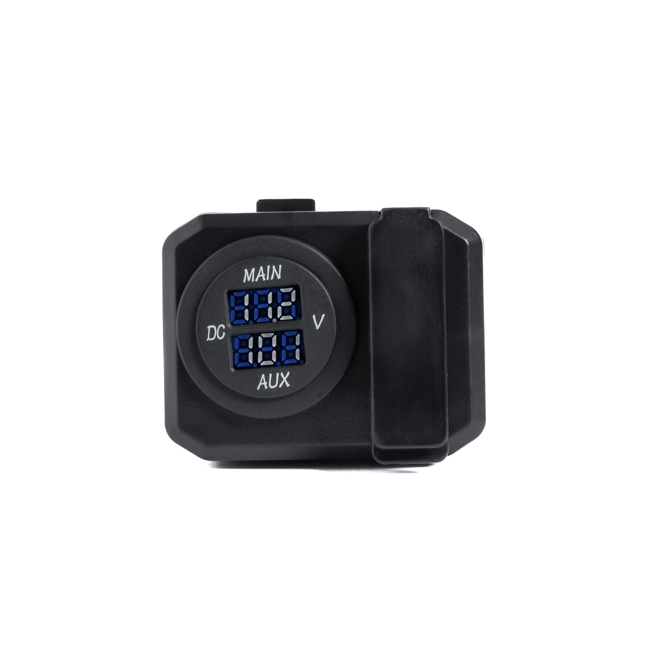 Multiple-Tow Trailer Hitch Adapter with LED Voltage Indicators & Digital Input/Output Voltage Displays - 7-Way Blade Input to 4/5 Flat Pin Output