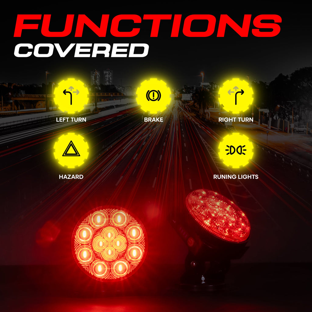 Master Tailgaters Wireless Magnetic Tow Lights with Battery | Pivots | Multi Functional Signal Lights | Sturdy Magnetic Mount | Choice of Connection with USB | Carrying Bag Included