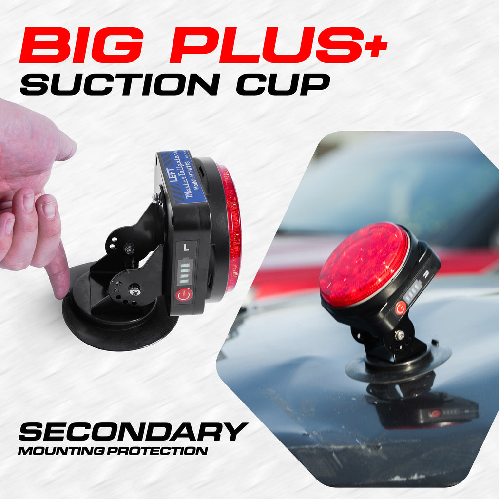 Master Tailgaters Wireless Magnetic Tow Lights with Battery | Pivots | Multi Functional Signal Lights | Sturdy Magnetic Mount | Choice of Connection with USB | Carrying Bag Included