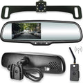 Master Tailgaters 10.5" Rear View Mirror with 4.3" LCD Screen + Wireless Transmitter & 170° LED Backup Camera | Universal Rearview | Auto Adjusting Brightness LCD | Anti Glare | Full Replacement