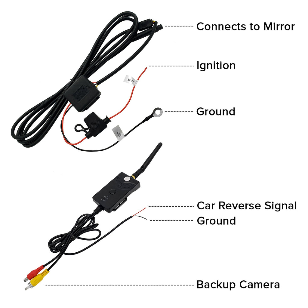 Master Tailgaters 10.5" Rear View Mirror with 4.3" LCD Screen + Wireless Transmitter & 170° LED Backup Camera | Universal Rearview | Auto Adjusting Brightness LCD | Anti Glare | Full Replacement