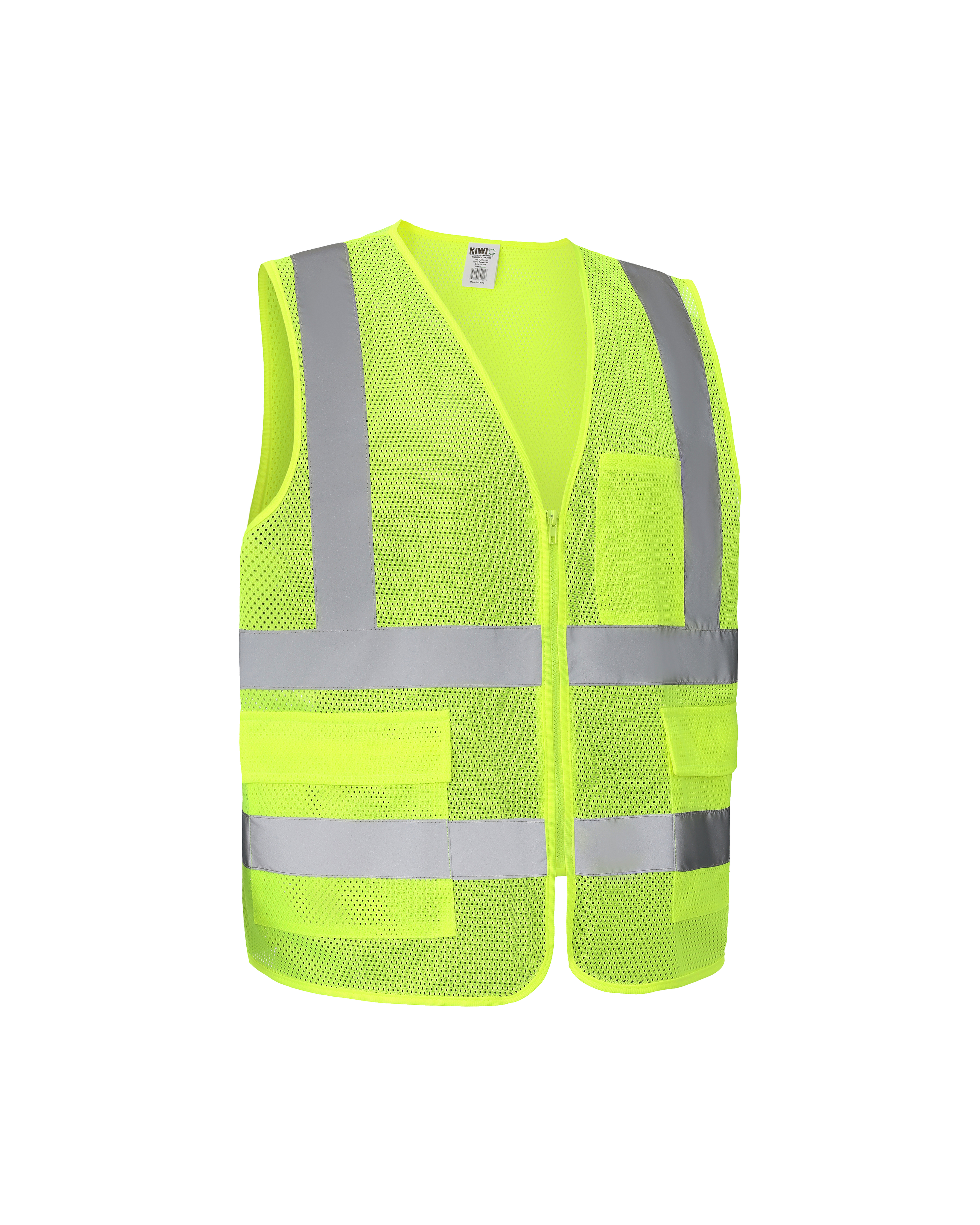Kiwi High Visibility ANSI/ISEA 107-2020, Type R, Class 2 Dual Band Neon Safety Vest [70300]