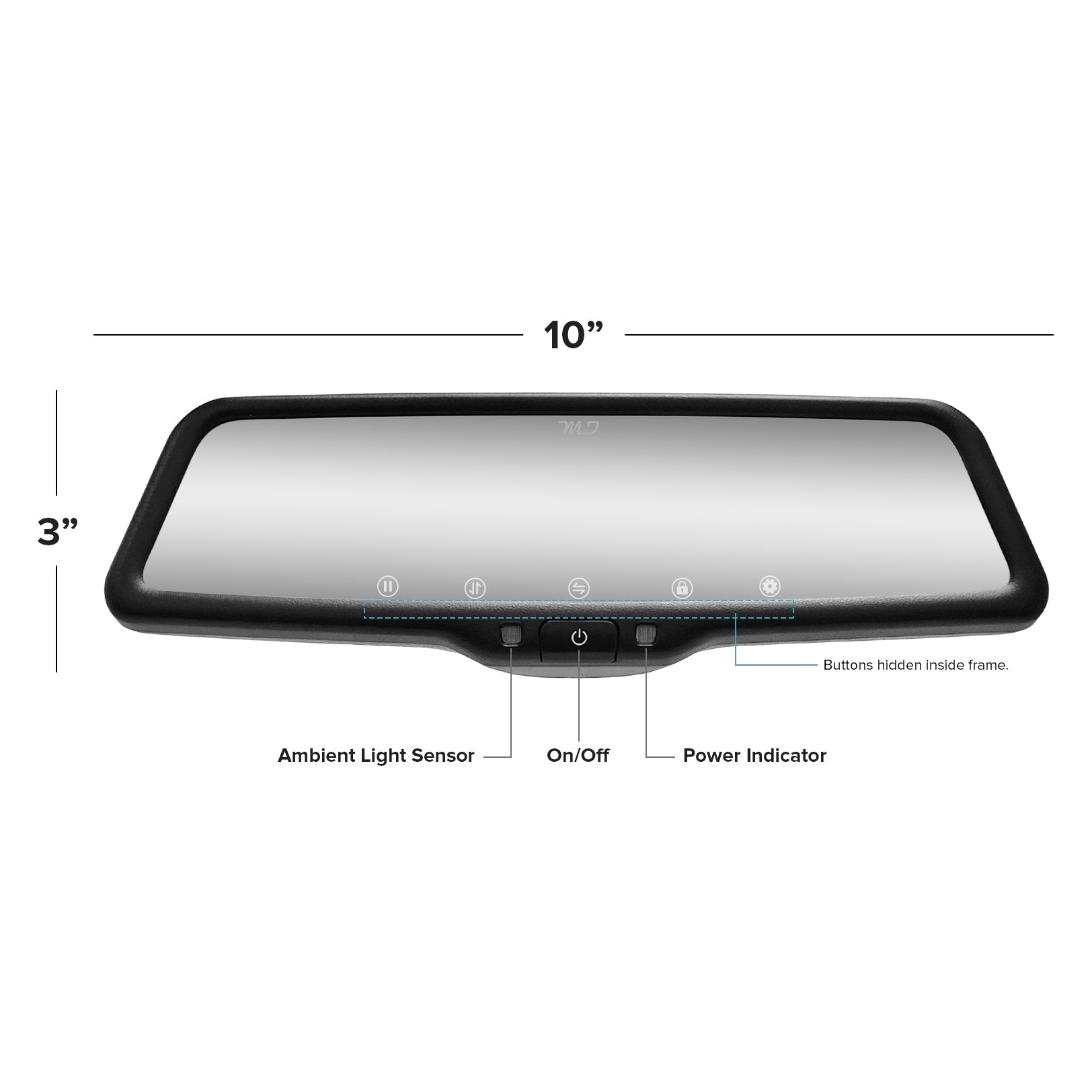 Master Tailgaters 10" Rear View Mirror Dash Cam with 10" LCD Screen | Rearview Universal Fit | 1080p 30fps HD DVR | Dual Way Video Recorder with WiFi | Anti Glare | 1080p Backup Camera Included