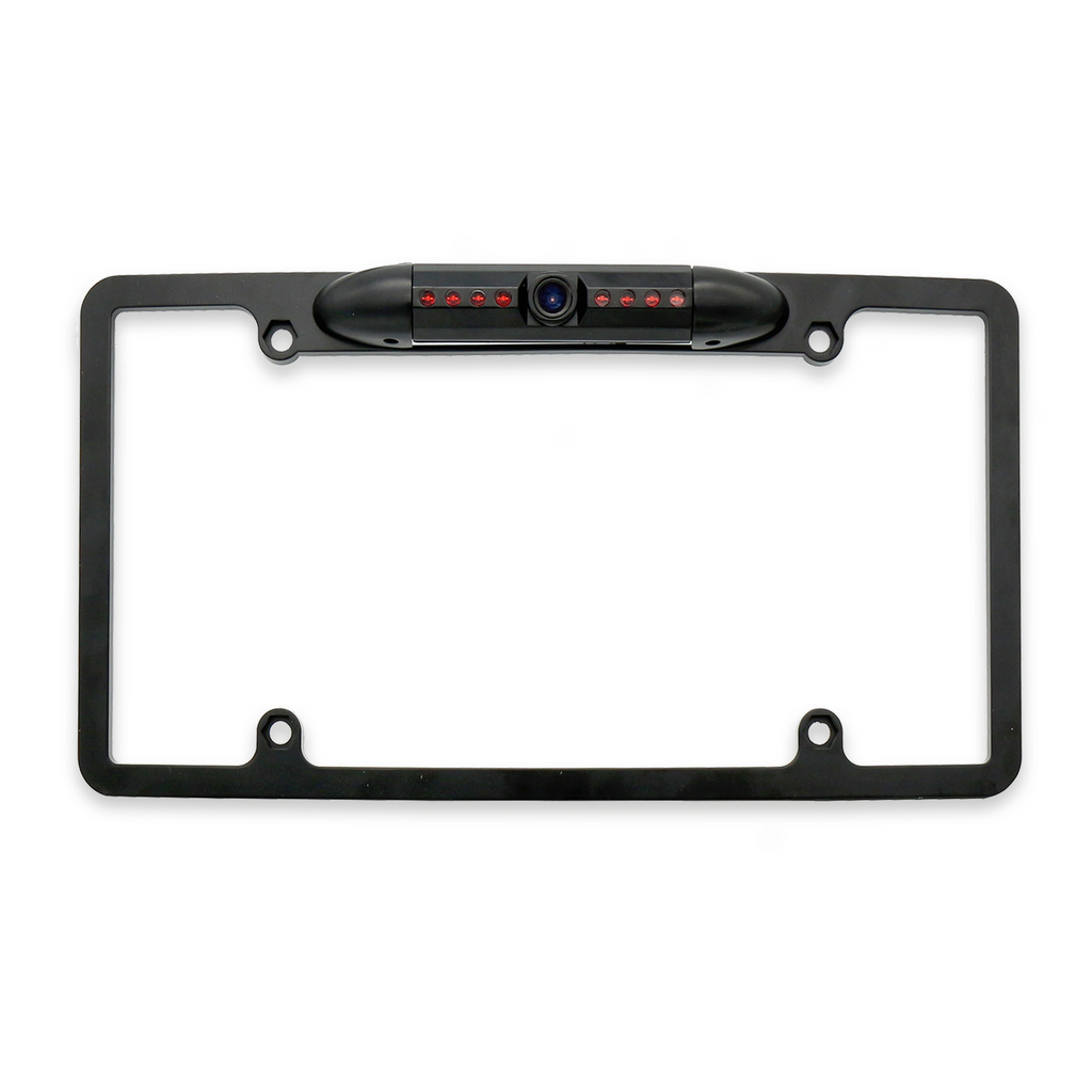 Master Tailgaters License Plate Frame Front or Backup Camera with 8 IR LED Night Vision, Metal Construction, 170° Wide Angle Camera, Waterproof